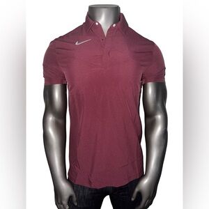 NWT! Nike Coach's Men’s Medium Polo Shirt Dri-Fit Burgundy DJ5123-669